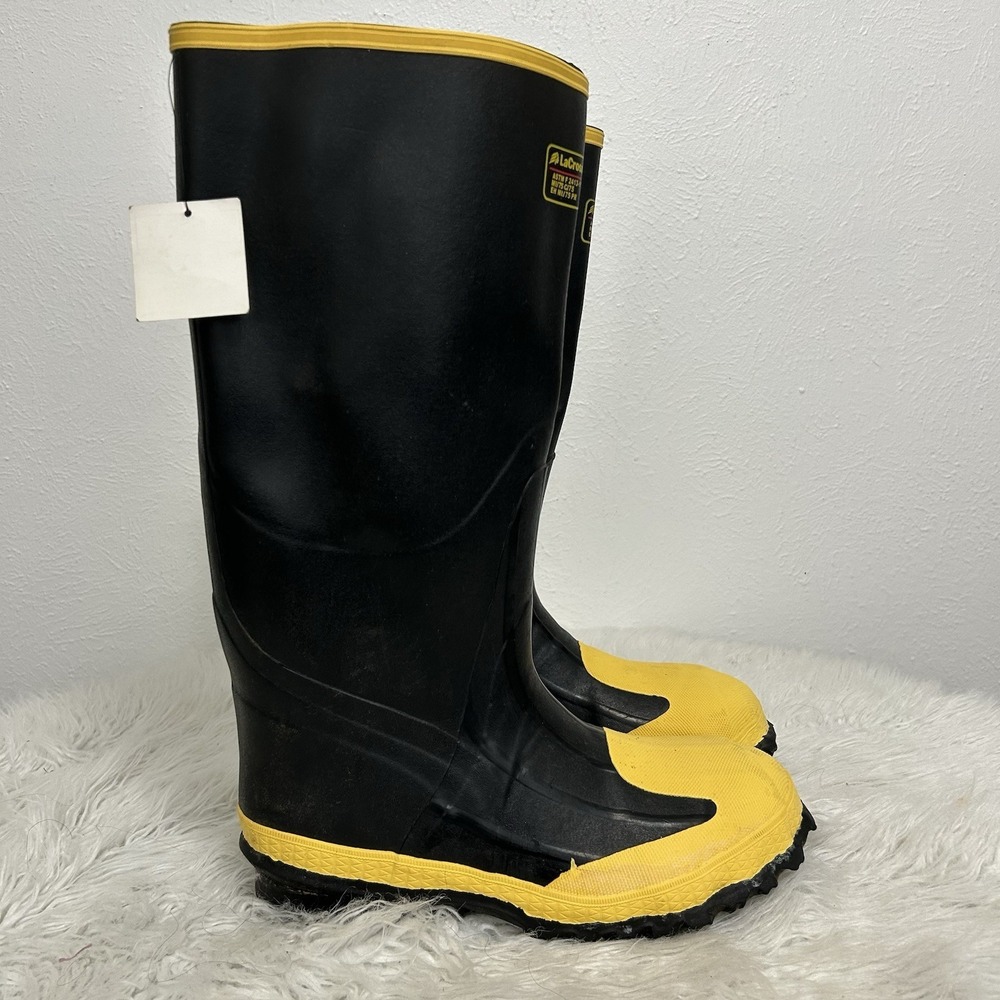 LaCrosse Steel‎ Toe 16" Metguard Waterproof Rubber Work Boot Metatarsal Black 11